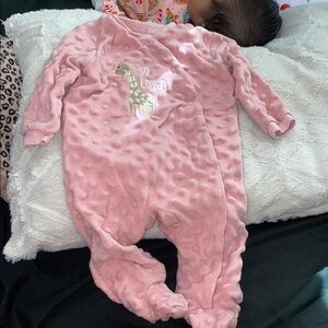 Pink Kids One Piece with Giraffe Design